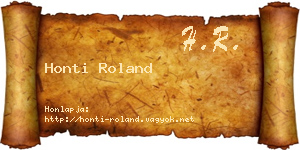 Honti Roland névjegykártya